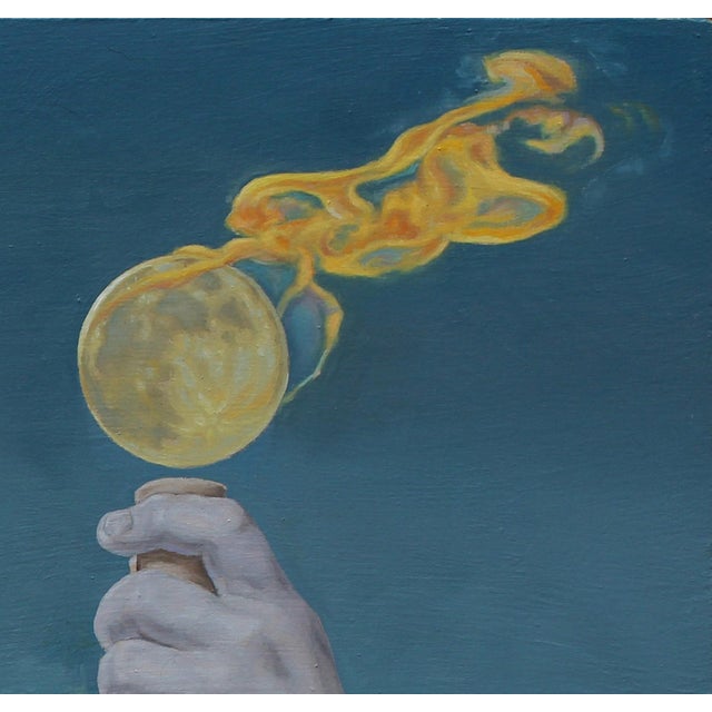 The Oracle of Time by John Tarantola | Oil Painting of a man and a classical statue holding a flame For Sale - Image 4 of 5