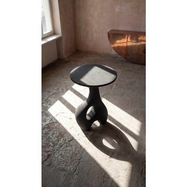 3D Printed Black Sand Side Table by Bryant Creative Industries S.L. For Sale - Image 6 of 8
