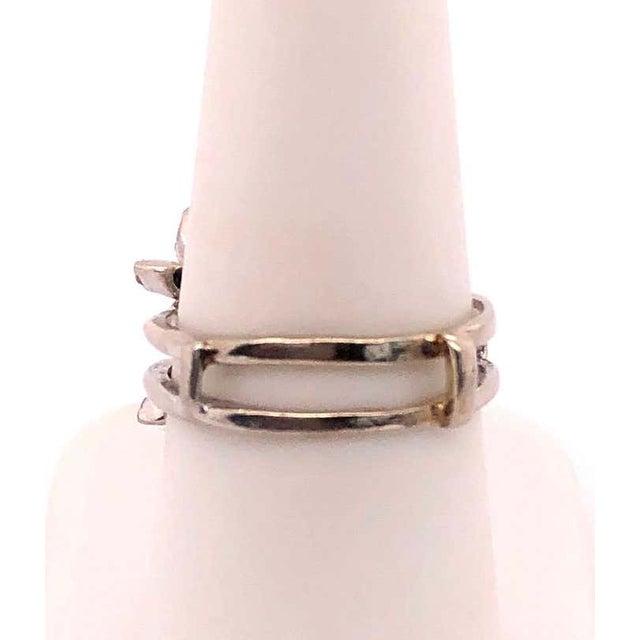 2010s 14 Karat White Gold Interlocking Engagement Ring Guard For Sale - Image 5 of 9