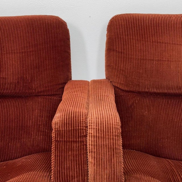 Textile Mid-Century Modern Italian Lounge Chair in Brown Velvet and Cast Chrome, 1980s For Sale - Image 7 of 11