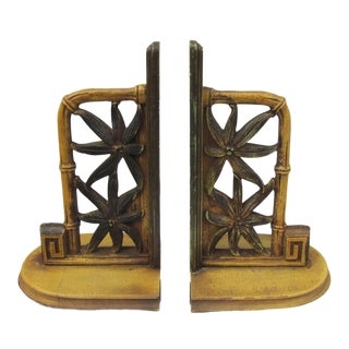 1960s Asian Inspired Bookends or Wall Brackets by Syroco Wood, U S A - a Pair For Sale