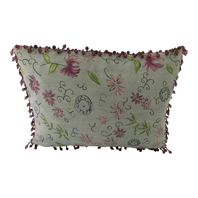 Custom Hand Made Osborne & Little Soft Aqua & Safoam Green Pillow ($275 Wholesale) For Sale