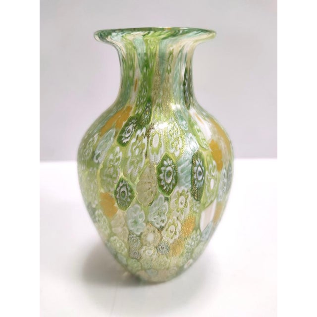 1980s Vintage Italian Green Murano Glass Vase, 1980s For Sale - Image 5 of 12