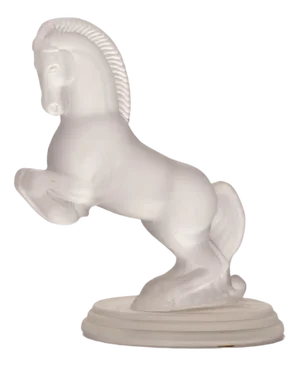 Art Deco Frosted Glass Horse Figurine from Franklin Mint, 1987