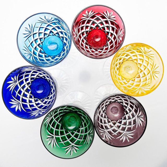 Ice Crystal Glasses attributed to Sèvres, France, 1960, Set of 6 For Sale - Image 3 of 10