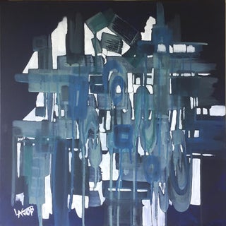 Contemporary Abstract Painting, "How Do You Say Mojito in Danish" by Leigh-Anne O'Brien