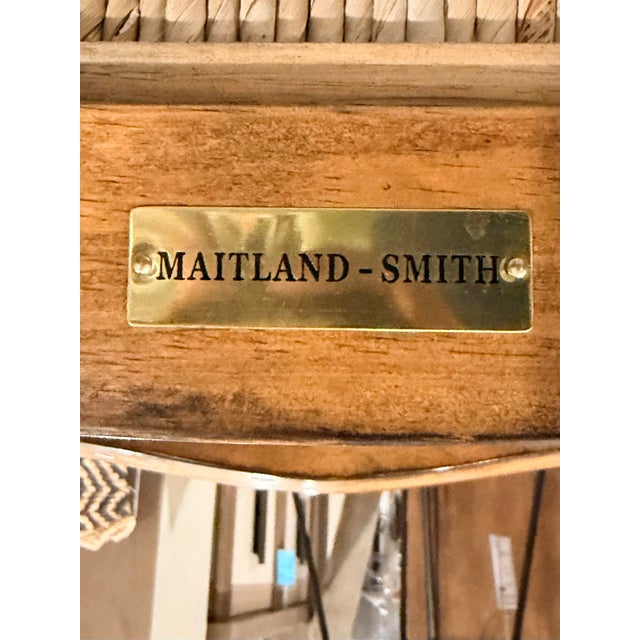 Maitland-Smith Rush Seat Counter-Height Stools Set of Three For Sale - Image 10 of 10