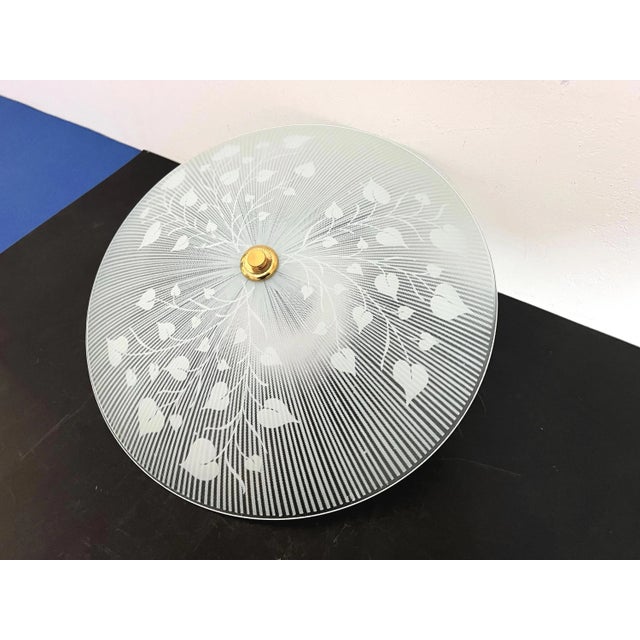 1960s Striped Leafy Flush Light For Sale - Image 11 of 15
