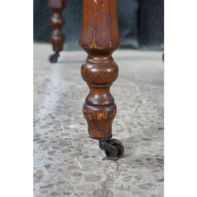 Antique 19th Century Victorian Mahogany Drop Leaf Oval Dining Table Console For Sale - Image 4 of 18