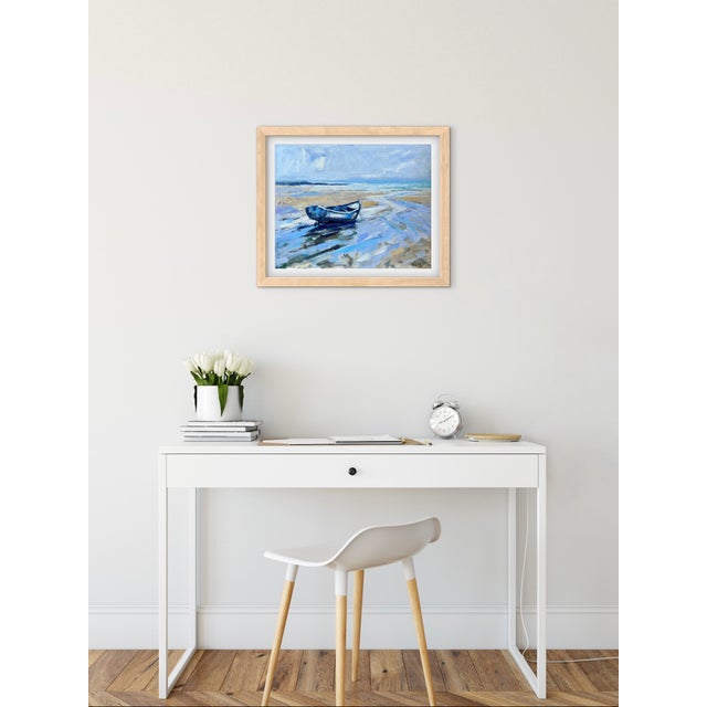 Original Nautical Oil Painting – Waiting for the Tide For Sale - Image 4 of 13