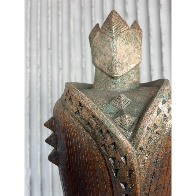 1980s Large Sculptural Ceramic Chess Set from Maria Kenarova, Set of 32 For Sale - Image 5 of 18