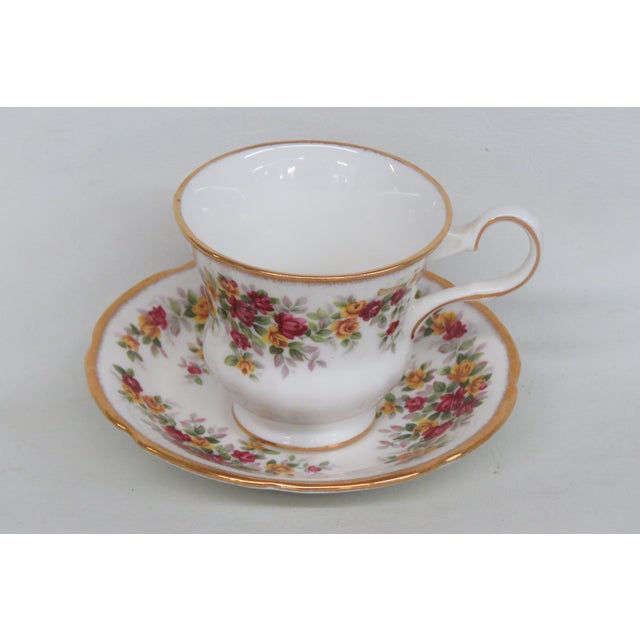 Royal Grafton Red Yellow Roses Bone China Flowers Tea Cup and Saucer Set 4655b For Sale - Image 12 of 12