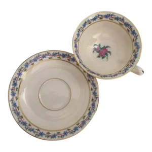 60's Lenox "Fairmount" Pattern Bone China Teacup & Saucer