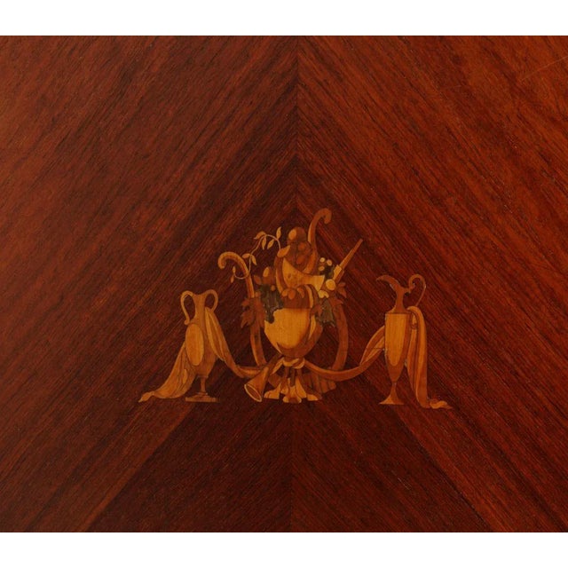 Paolo Buffa Walnut & Inlaid Maple Dining Table by Paolo Buffa for Palazzi del Mobile, 1950s For Sale - Image 4 of 7