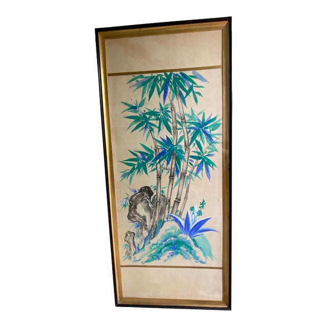 Mid 20th Century Watercolor on Silk For Sale