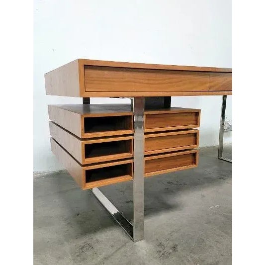 Brown Cliff Young Boxeo Office Writing Desk With Storage For Sale - Image 8 of 13