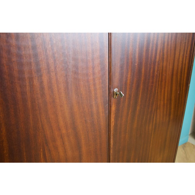 Vintage Art Deco Burr Dark Walnut Compactum Wardrobe, 1950s For Sale - Image 6 of 12