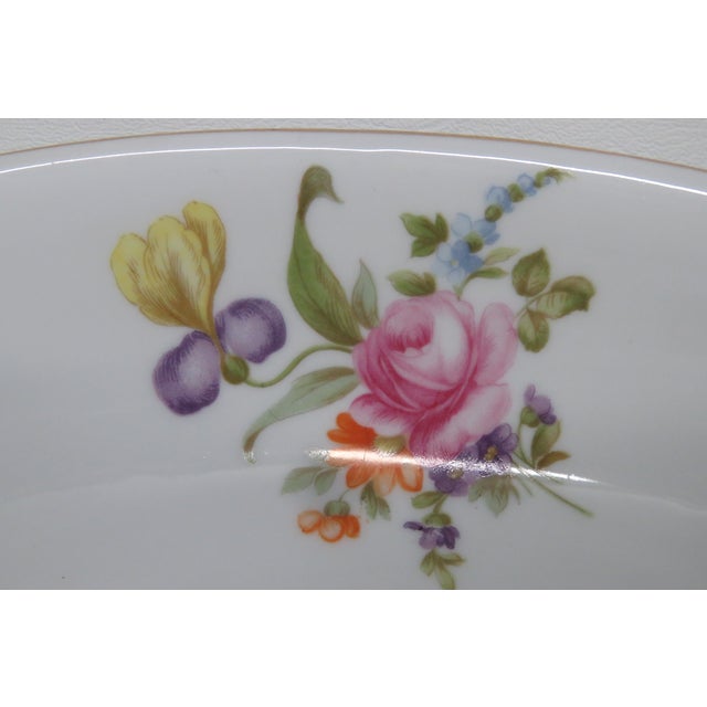 Mid 20th Century Thomas Bavaria Lakewood Floral Oval Serving Bowl Gold Edge and Handles 4582b For Sale - Image 5 of 15