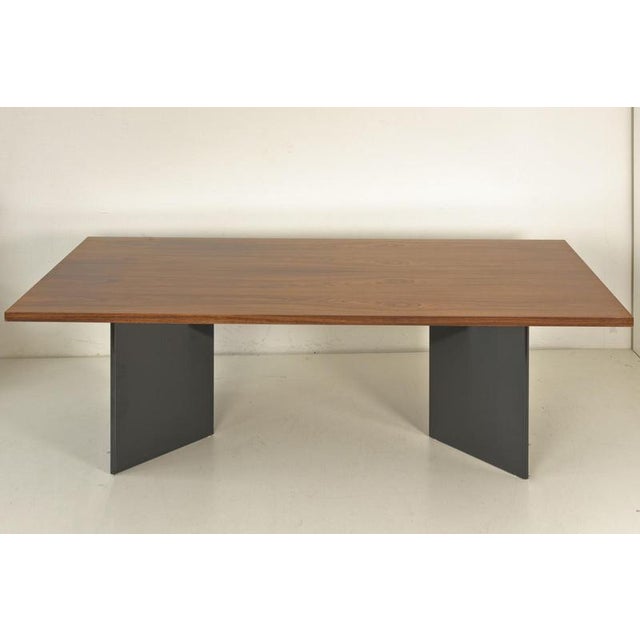 Large dining table walnut designer: unknown year: around 1980 manufacturer: unknown country: germany measurements: h 76 cm...