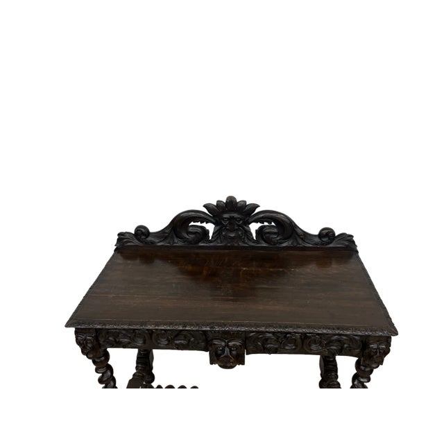 Wood 19th Century English Oak Console (Hall) Table For Sale - Image 7 of 13