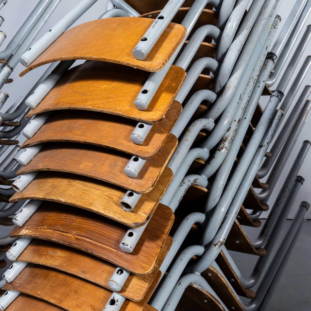 Large Stacking Dining Chairs from Mullca, 1950s, Set of 6 For Sale - Image 12 of 13