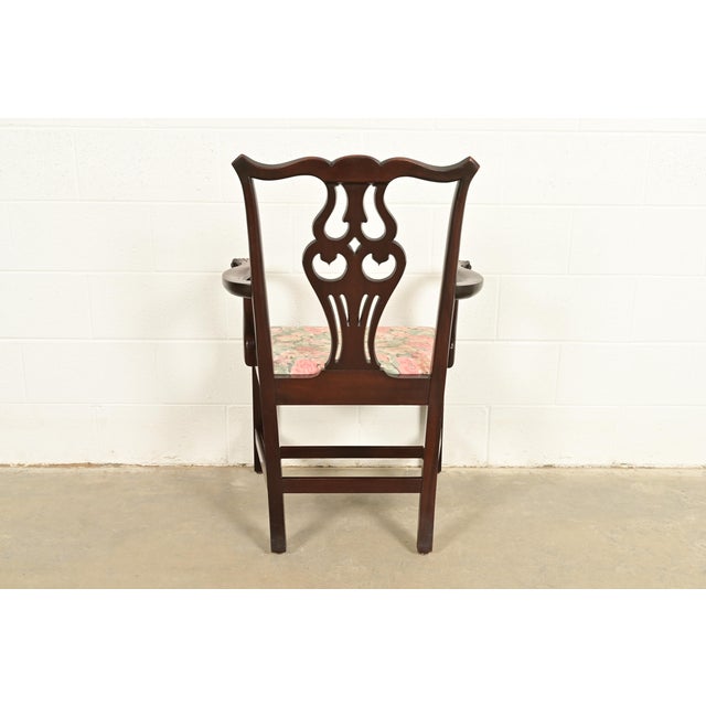 Ethan Allen Georgian Carved Mahogany Armchair For Sale - Image 13 of 14