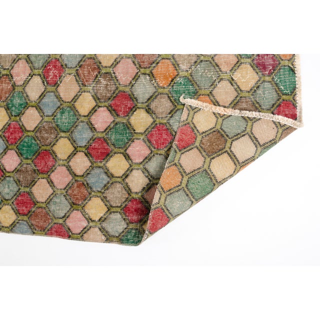 1960s Mid 20th Century Colourful Floor Handknotted Carpet For Sale - Image 5 of 10