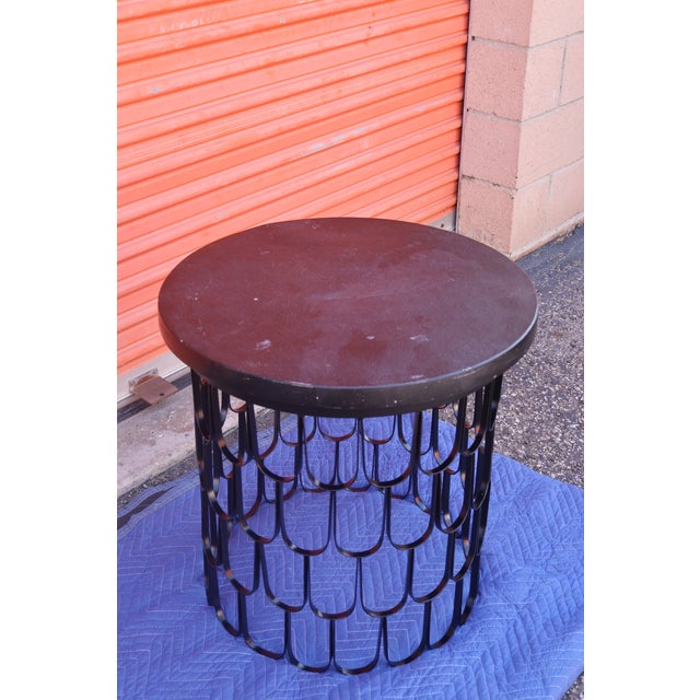 Metal Evans and Powell Fish Scale Slate Top Table For Sale - Image 7 of 7