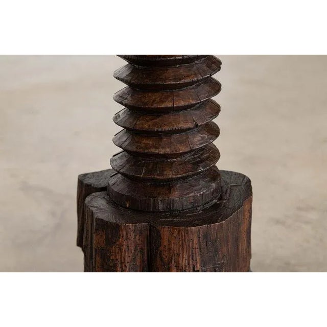 French Elm Corkscrew Side Table, 1900s For Sale - Image 3 of 14