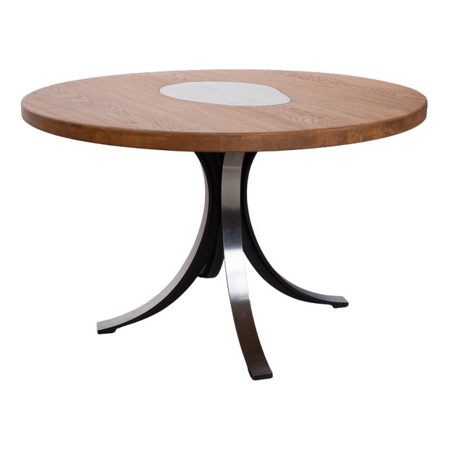 T69 Table in Wood and Chrome by Osvaldo Borsani For Sale