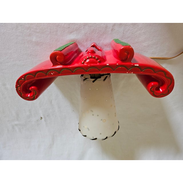 1950s Mid-Century Modern Fiberglass and Ceramic Electric Table Lamp For Sale - Image 6 of 6