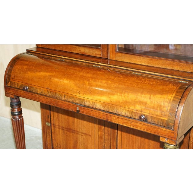 Brown Antique Victorian Walnut Scriban Bureau Bookcase, 1860s For Sale - Image 8 of 18