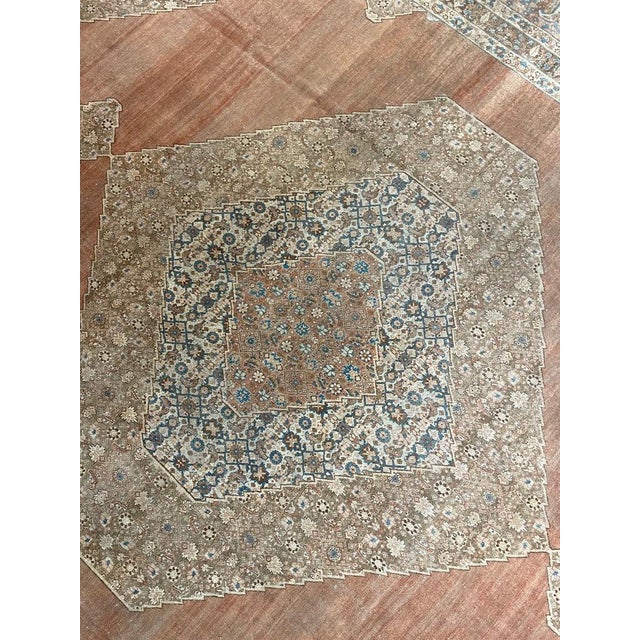 Palatial Antique Persian Hajijalili Tabriz Soft Aged Hues of Rust Rug 12 x 17 For Sale - Image 12 of 15
