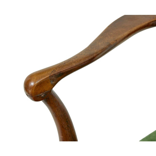 Wood 18th Century English Walnut Study Armchair, 1760 For Sale - Image 7 of 11