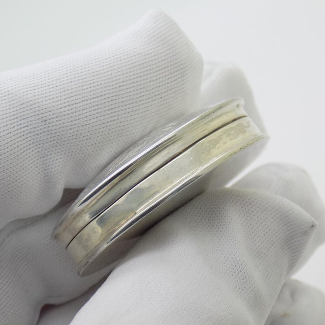 Vintage Italian Sterling Silver 925 Chiseled Oval Trinket Box by Gardenia Preziosi, 1980s For Sale - Image 9 of 14