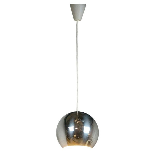 Silver Chromed Topan VP6 Pendant attributed to Verner Panton from Louis Poulsen, Denmark, 1960s For Sale - Image 8 of 8