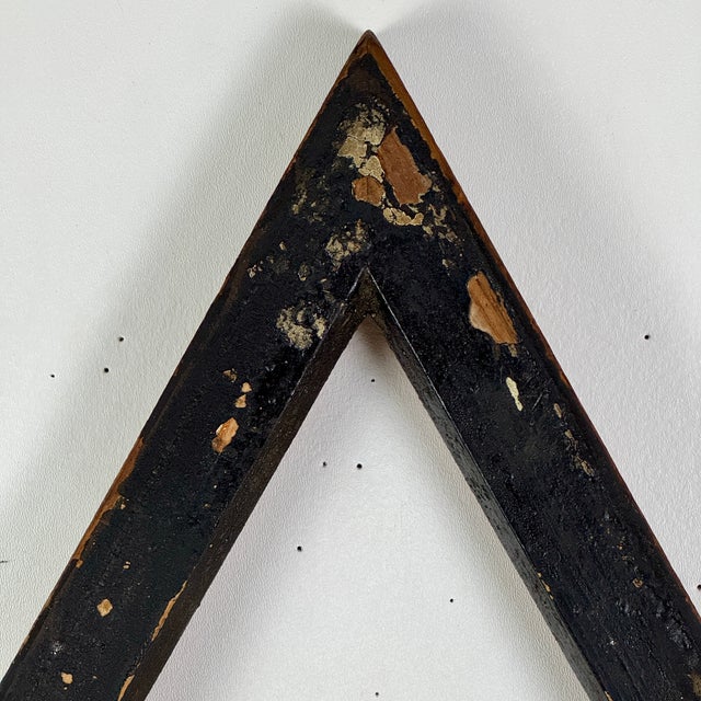 Vintage Architectural Salvage Wood Triangular Honeycomb Decorative Window Frame For Sale - Image 4 of 9
