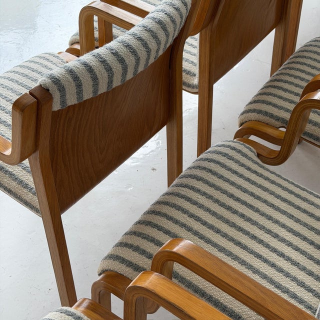 1980s Finnish Bentwood Striped Armchairs by Stendig For Sale - Image 10 of 12