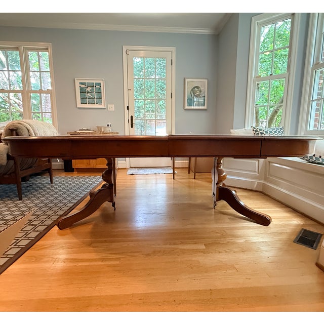 French Grange Expanding Oval Pedestal Dining Table For Sale - Image 3 of 10