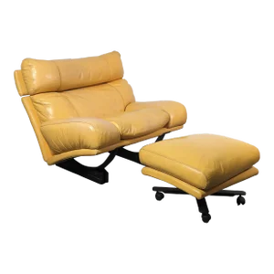 1990s Postmodern Walse Leather Lounge Chair by Tito Agnoli for Poltrona Frau - Set of 2