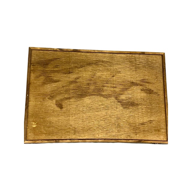 Brown Vintage English Style Campaign Folding Tray Tables, Pair – Brass Gallery Tray on Folding Wooden Stands For Sale - Image 8 of 18