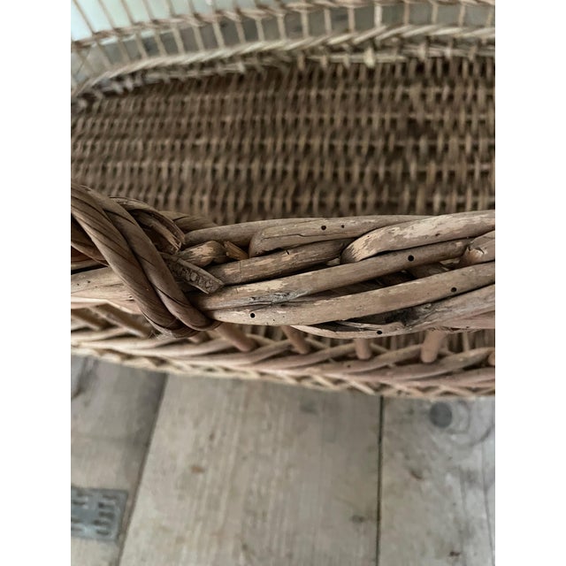 Wood Large Antique Wicker Basket, 1890s For Sale - Image 7 of 11