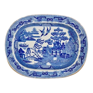 19th Century Blue Willow Platter From England