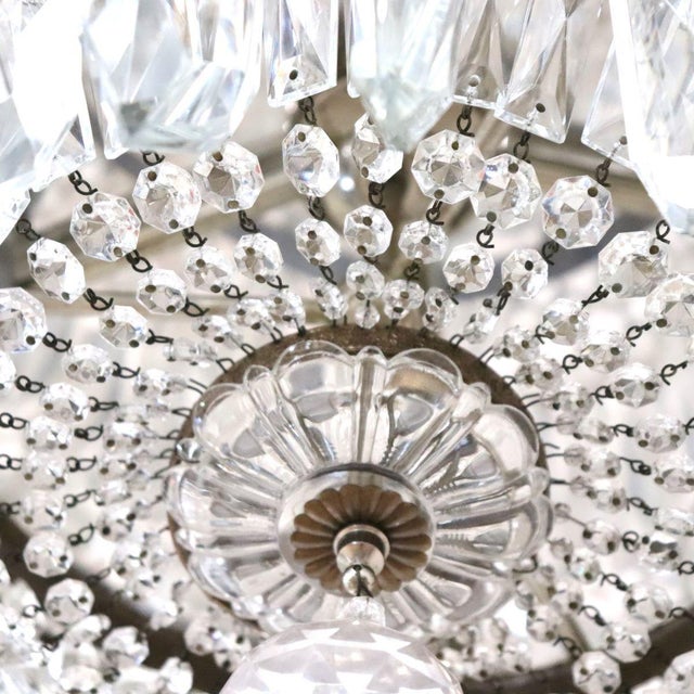 Metal Chandeliers with Large Crystal Drops, Set of 3 For Sale - Image 7 of 18