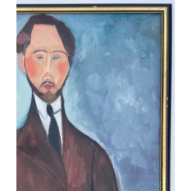 Abstract 1970s Student Study of Modigliani's “Portrait of Leopold Zborowski” For Sale - Image 3 of 8