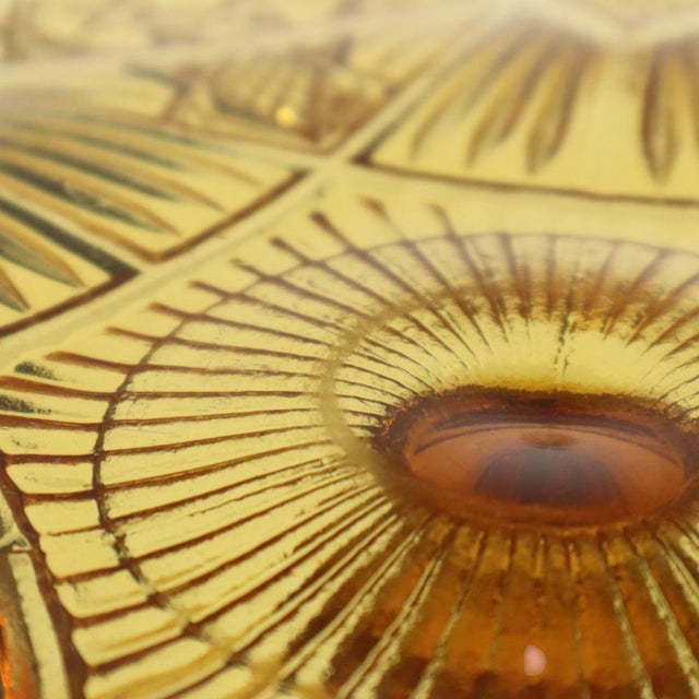 Glass Art Deco Amber Cake Stand, 1930s For Sale - Image 7 of 15