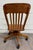 Vintage Tiger Oak Adjustable Swivel Desk Banker Lawyer Jury Office Chair For Sale In Kansas City - Image 6 of 10