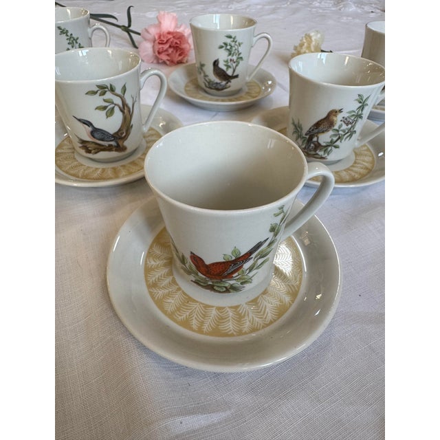 Bird-Themed Coffee Service from Villeroy and Boch, Set of 12 For Sale - Image 4 of 7