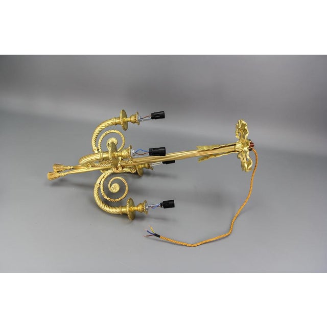 Louis XVI French Bronze Ribbon and Tassel Four-Light Chandelier, 1910s For Sale - Image 16 of 18