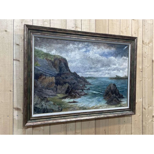 L Horna, A Beachfront in the Côtes d'Armor, 1920s, Oil on Canvas, Framed For Sale - Image 11 of 13